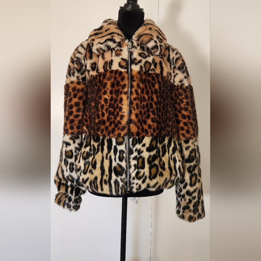 Blank NYC Animal Print Teddy Jacket